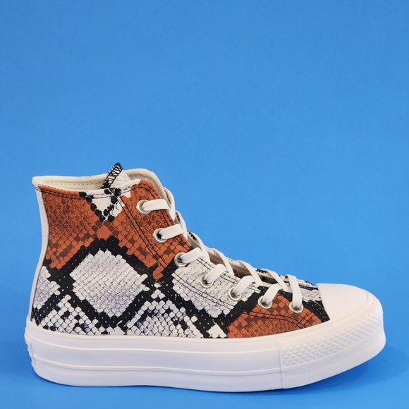 Converse CTAS Hi Authentic Glam Snakeskin Women's Platform Sneakers 573082C NWT - Picture 2 of 6